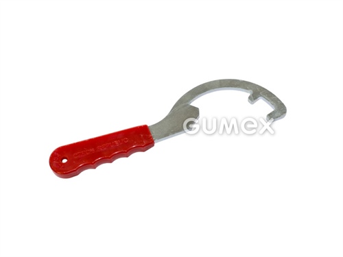 Schlüssel für STORZ AGRO Kupplung Typ B/C, verzinkter Stahl mit rotem PVC Griff, 